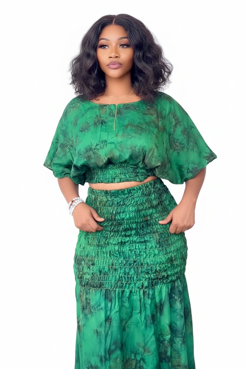 Ensemble jupe longue et crop