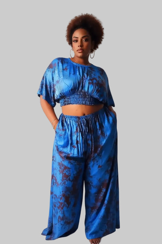 Ensemble crop et pantalon large