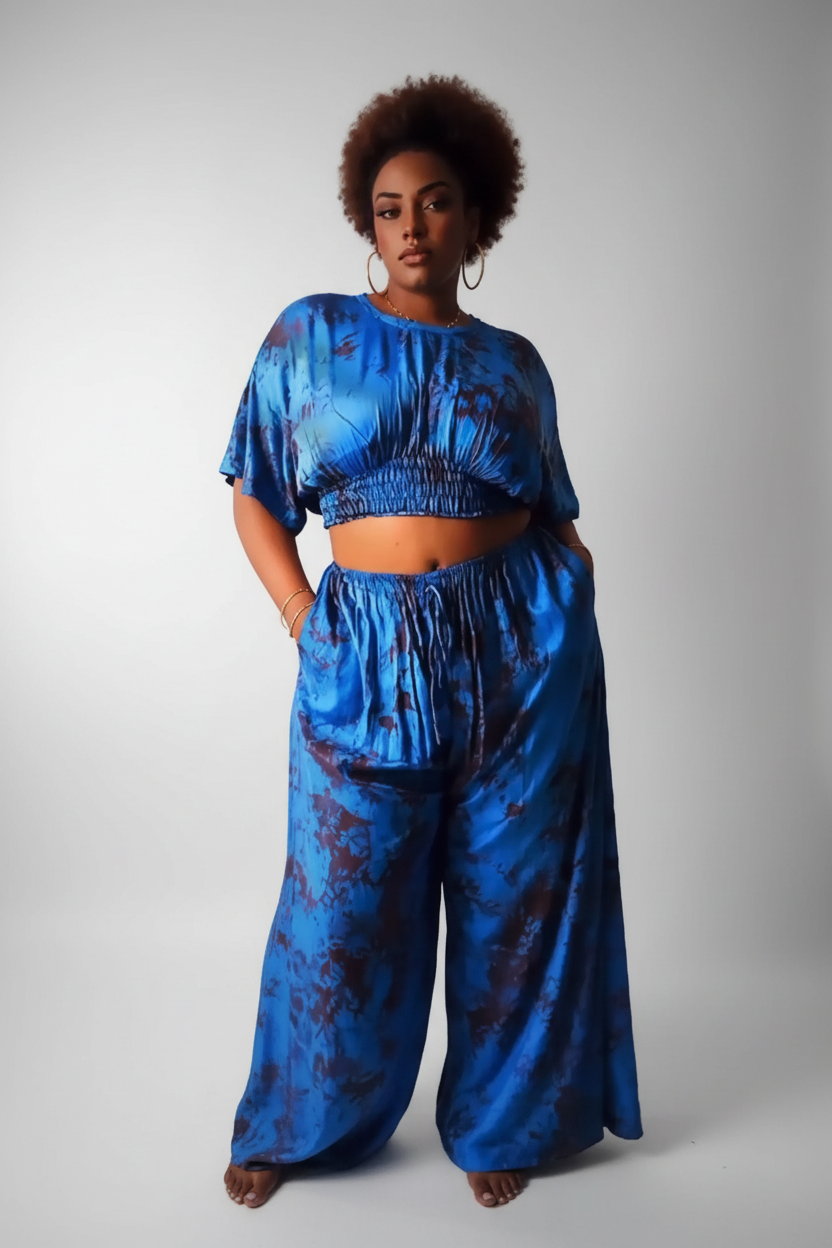 Ensemble crop et pantalon large