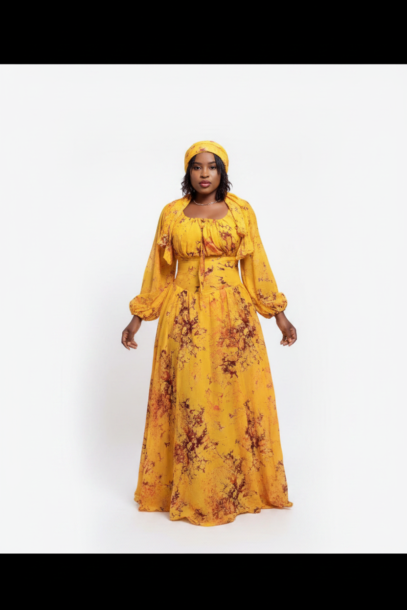 Robe longue avec foulard