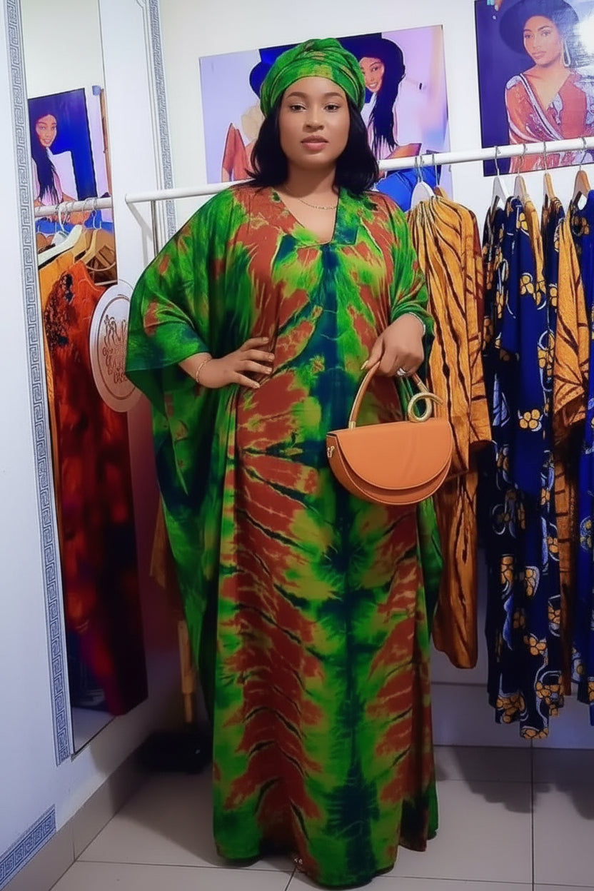 Robe longue avec foulard
